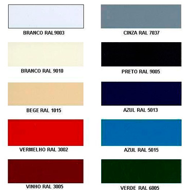 Catálogo de cores e Pintura Eletrostática